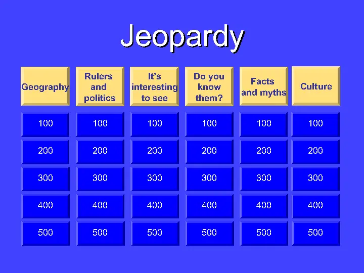 Game Jeopardy